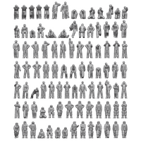 Photo of Imperial Japanese Navy aircraft carrier personnel and pilot figures in 1/700 scale resin