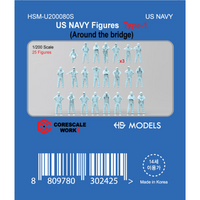 Photo of HS Model US Navy Figures Type 1 Around the Bridge 1:200 resin crew figures set HSM-U200080S