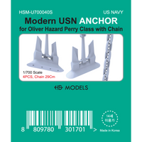 Photo of Modern US Navy Anchor for Oliver Hazard Perry Class 1:700 resin set by HS Model with anchor chain