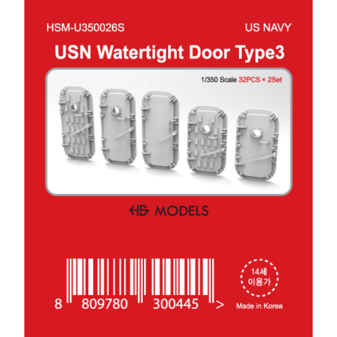 Photo of US Navy Watertight Door Type 3 1:350 HS Model detail set with 64 precision parts