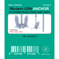 Photo of Modern US Navy Anchor for Arleigh Burke Class 1:700 resin set with chain by HS Model HSM-U700038S