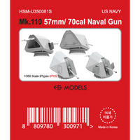 Photo of Mk. 110 57mm/70cal naval gun 1:350 scale HS Model HSM-U350081S set with 4 detailed parts