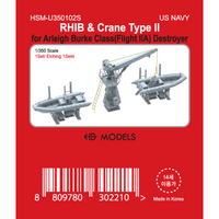 Photo of RHIB and Crane Type II detail set for Arleigh Burke Flight IIA destroyer 1:350 HS Model HSM-U350102S