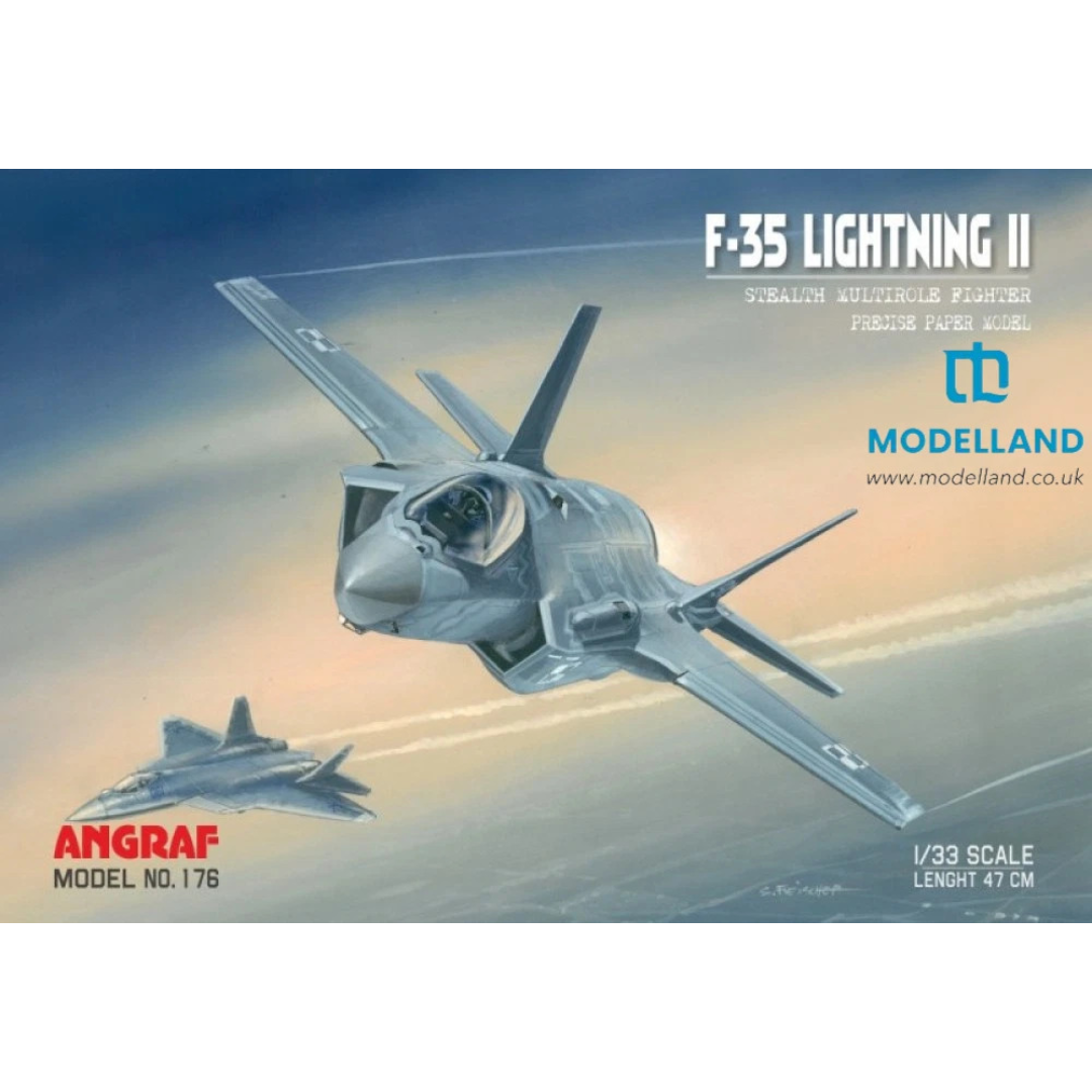 Photo of F-35A Lightning II card model kit in 1:33 scale by Angraf