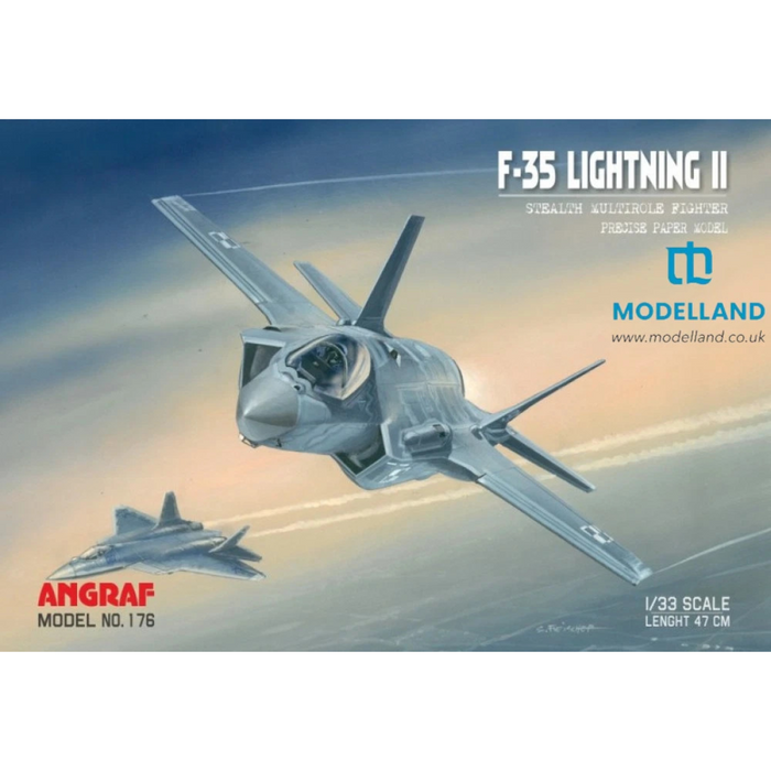 Photo of F-35A Lightning II card model kit in 1:33 scale by Angraf