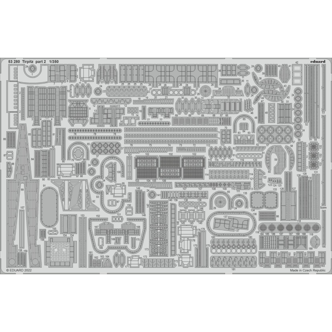 Photo of Eduard 53280 Tirpitz Photo-Etched Details Part 2 upgrade set for Trumpeter 1:350 battleship model