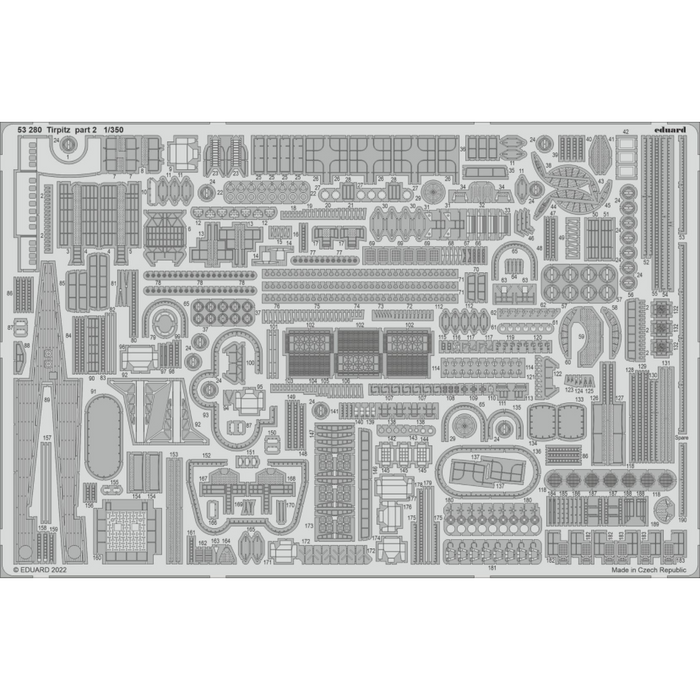 Photo of Eduard 53280 Tirpitz Photo-Etched Details Part 2 upgrade set for Trumpeter 1:350 battleship model