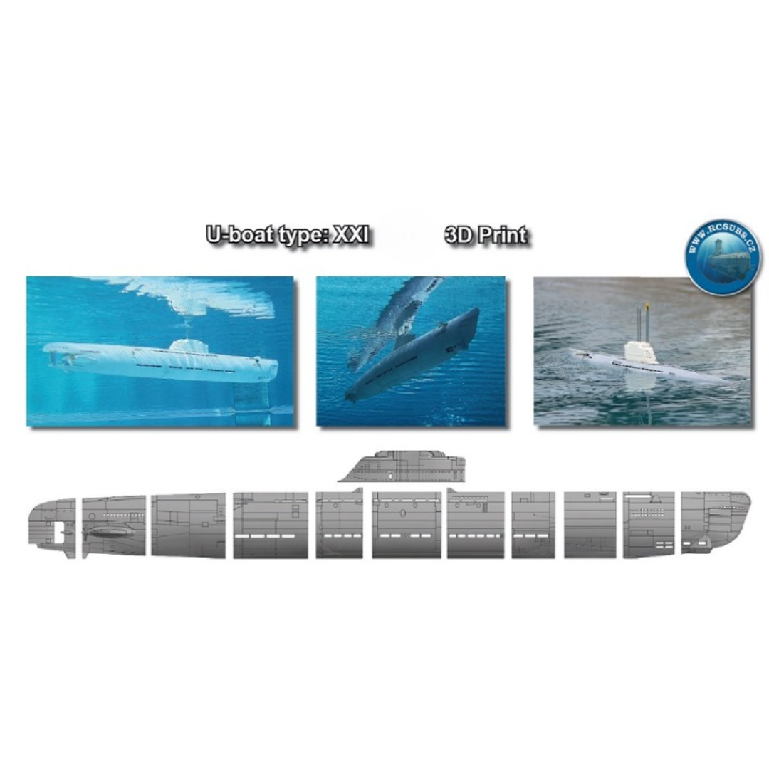 Photo of Type XXI U-Boat STL 3D printed hull sections