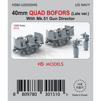 Photo of 40mm Quad Bofors Late Version 1:200 HS Model with Mk.51 Gun Director HSM-U200004S