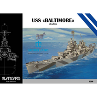 Photo of USS Baltimore CA-68 1:200 Avangard 003 card model kit with laser cut frame and detail sets