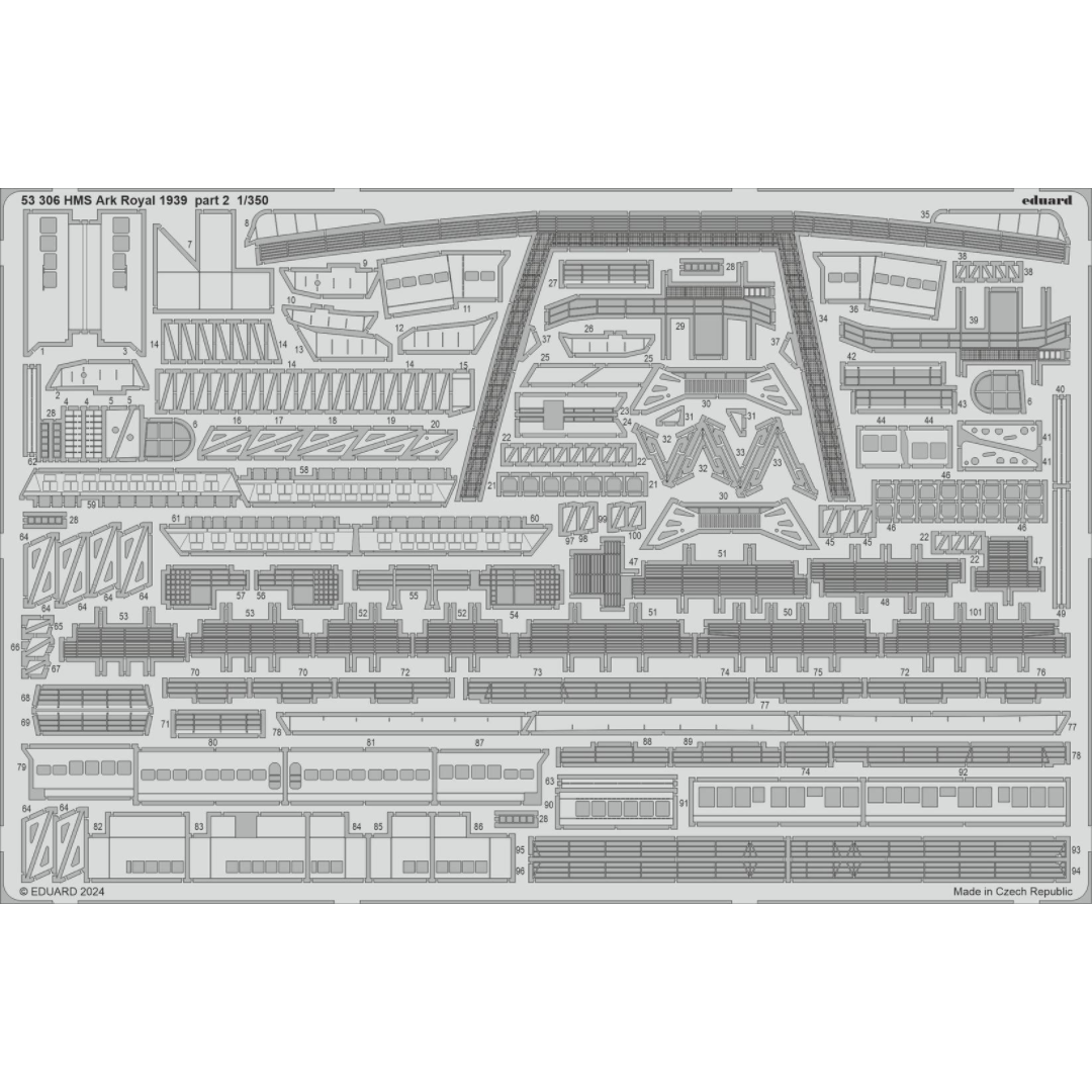 Photo of Eduard 53306 HMS Ark Royal 1939 Photo-Etched Details Part 2 for I Love Kit 1:350 scale model upgrade set