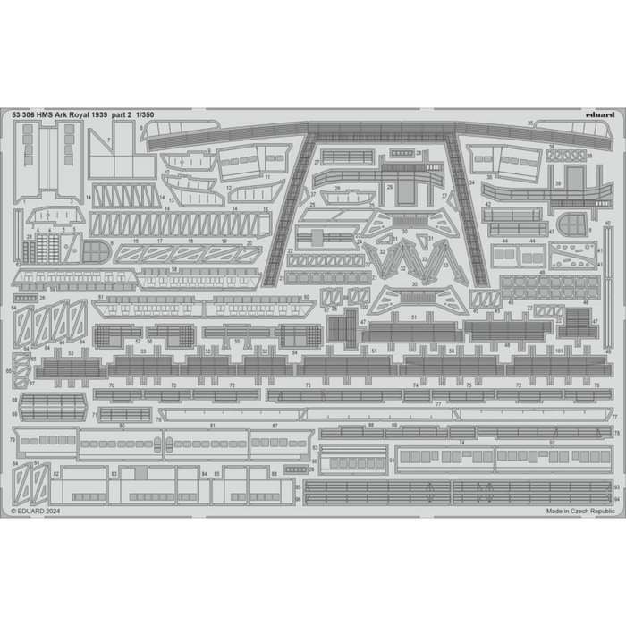 Photo of Eduard 53306 HMS Ark Royal 1939 Photo-Etched Details Part 2 for I Love Kit 1:350 scale model upgrade set