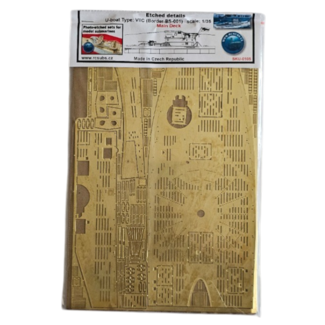 Photo of photo-etched brass main deck for German U-Boat Type VIIC 1:35 scale Border BS-001 by RC Subs