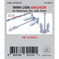 Photo of WWII USN anchor with chain 1:200 scale set for destroyer models by HS Model