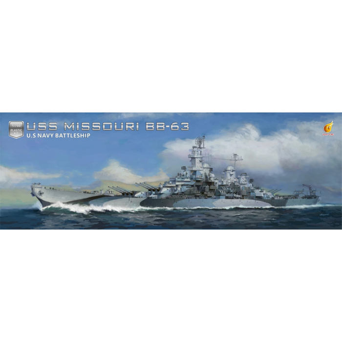 Photo of USS Missouri BB-63 1:700 scale model kit by Very Fire VF700909 battleship plastic model box