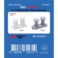 Photo of For Bitt Type B resin set for Arleigh Burke Class Destroyer 1:200 scale by HS Model with 23 detailed resin parts