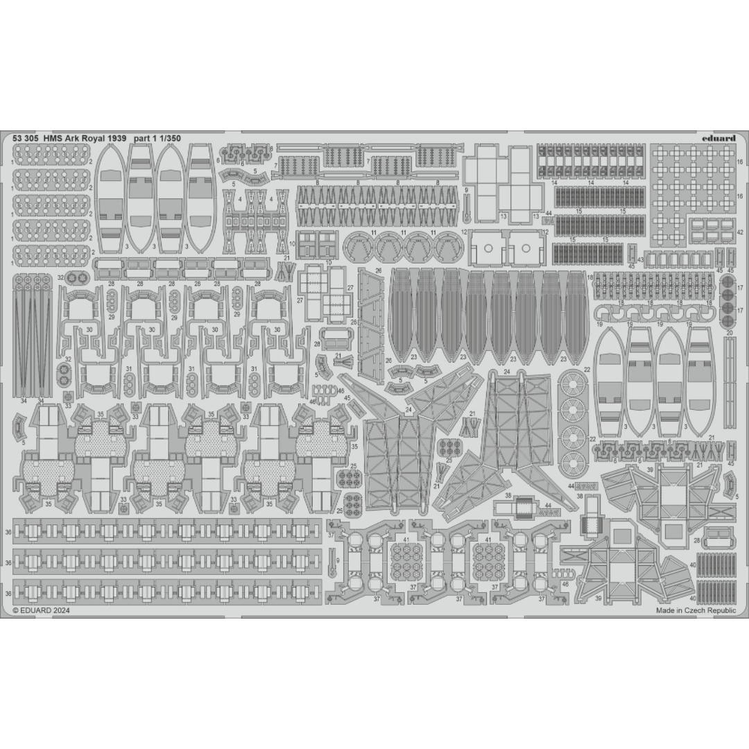 Photo of Eduard 53305 HMS Ark Royal 1939 Photo-Etched Details Part 1 for I Love Kit 1:350 scale model