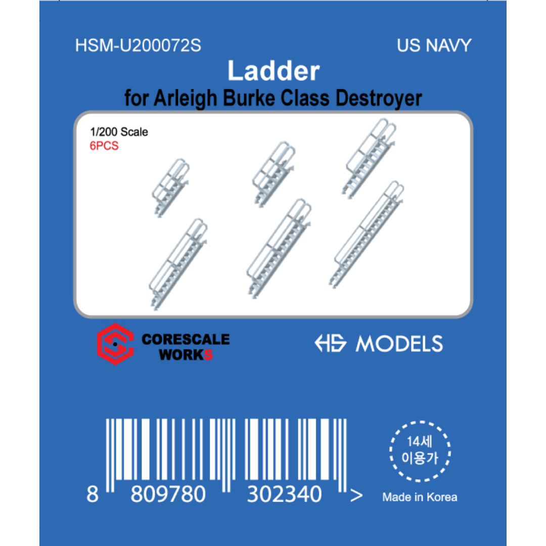Photo of HS Model 1:200 Arleigh Burke Class Destroyer resin ladder set with 6 detailed ladders