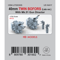 Photo of 40mm Twin Bofors Late Version with Mk51 Gun Director 1:700 HS Model HSM-U700030S