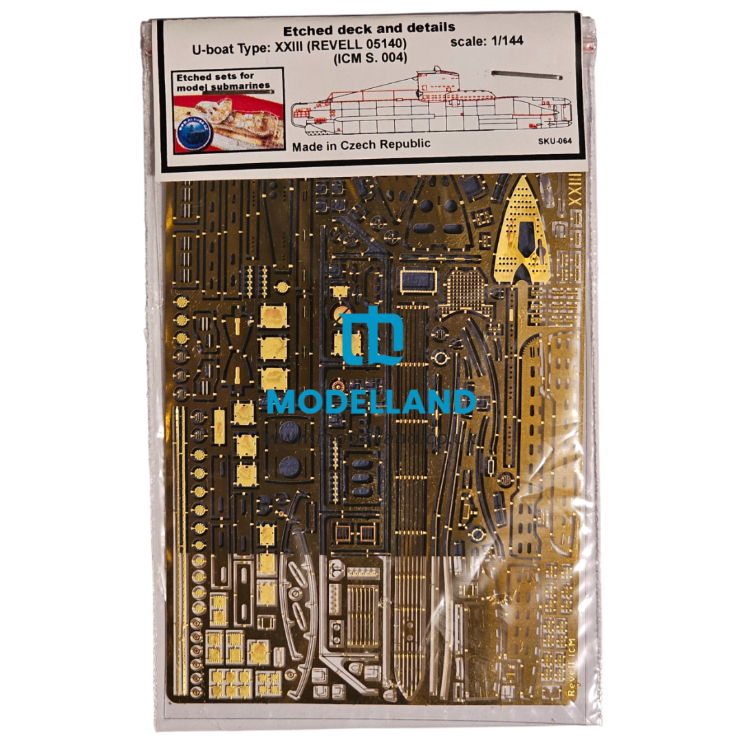 U-Boat Type XXIII Full Photo-Etched Parts For Revell 05140 and ICM S.004 1:144 RCSubs (064)