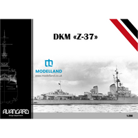 Photo of DKM Z37 Avangard 1:200 card model kit with laser cut frame and detail set