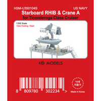 Photo of Starboard RHIB & Crane A photo-etched set for Ticonderoga-class cruiser 1:350 HS Model HSM-U350104S