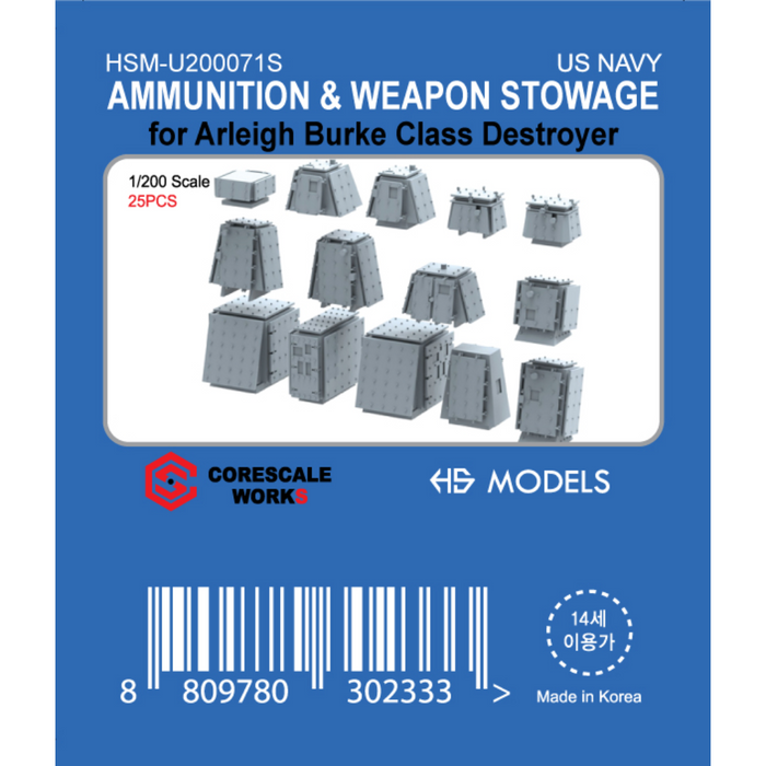 Photo of Ammunition & Weapon Stowage Set 1:200 HS Model HSM-U200071S resin upgrade parts