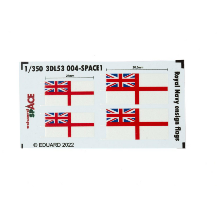 Photo of Eduard Royal Navy Ensign Flags SPACE 1/350 3DL53004 3D decal set for model ships