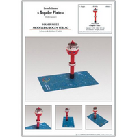 Photo of HMV Lighthouse Tegeler Plate 1/250 paper model kit showing completed lighthouse model with base and printed details