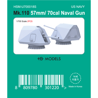 Photo of Mk.110 57mm/70cal Naval Gun 1:700 scale 3D printed resin model by HS Model
