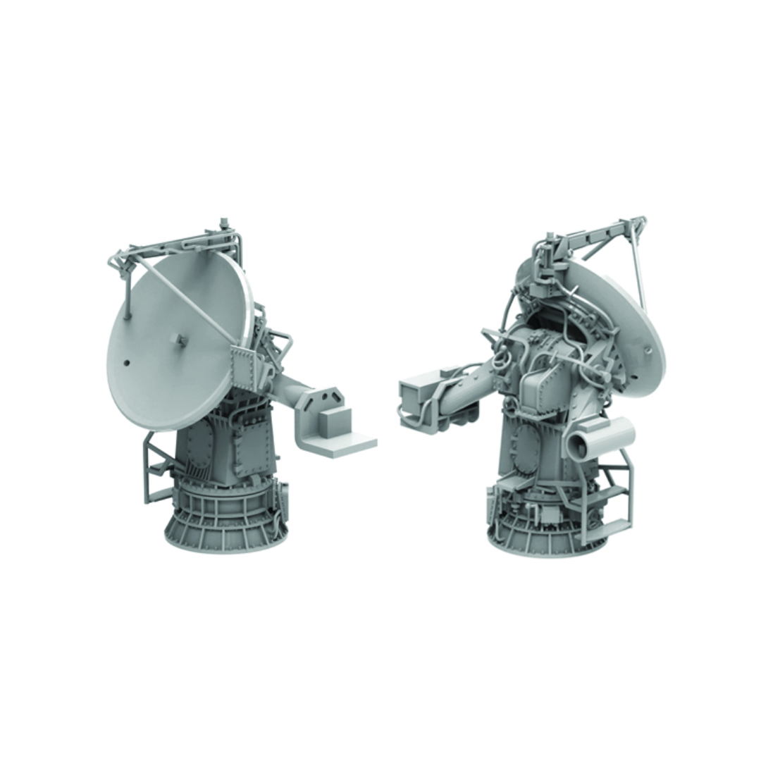 Photo of AN/SPG-51 Illumination Radar 1/350 scale resin set from HS Model HSM-U350071S showing 3D printed details