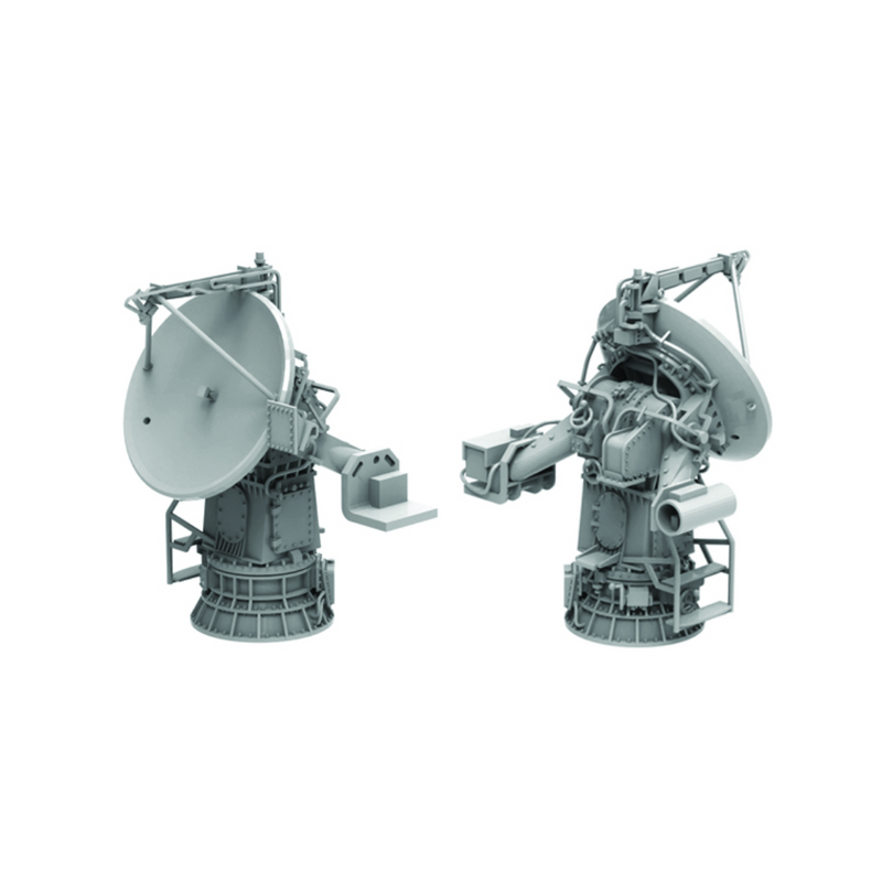 Photo of AN/SPG-51 Illumination Radar 1/350 scale resin set from HS Model HSM-U350071S showing 3D printed details