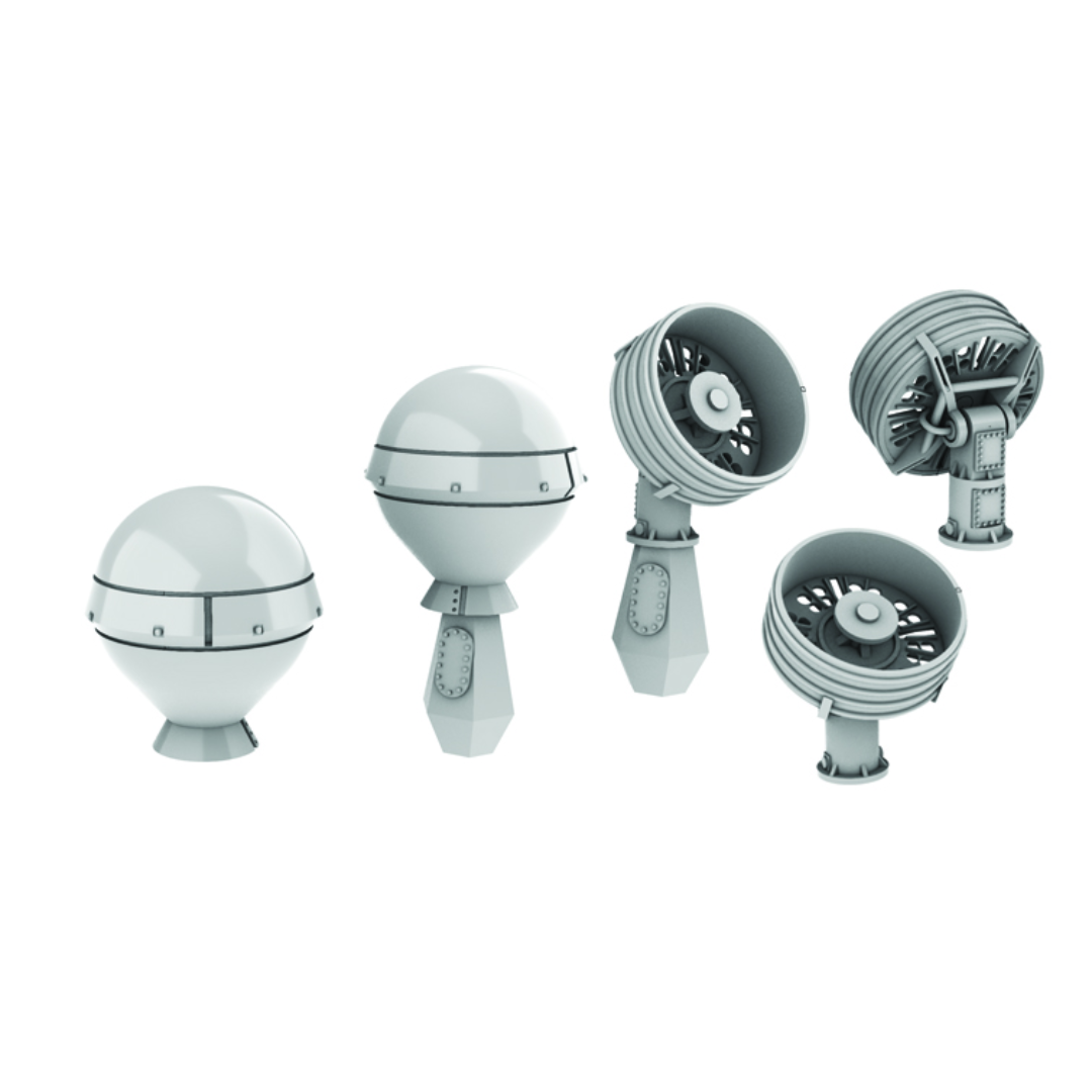 Photo of OE-82C / OE-570 SATCOM Antenna Set 1/350 scale 3D printed resin model by HS Model