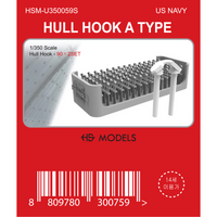 Photo of Hull Hook A Type 180 pieces in 1/350 scale 3D printed resin model set by HS Model HSM-U350059S