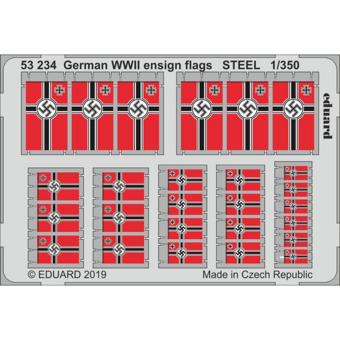 Photo of Eduard 53234 German WWII Ensign Flags STEEL photo etched set 1/350