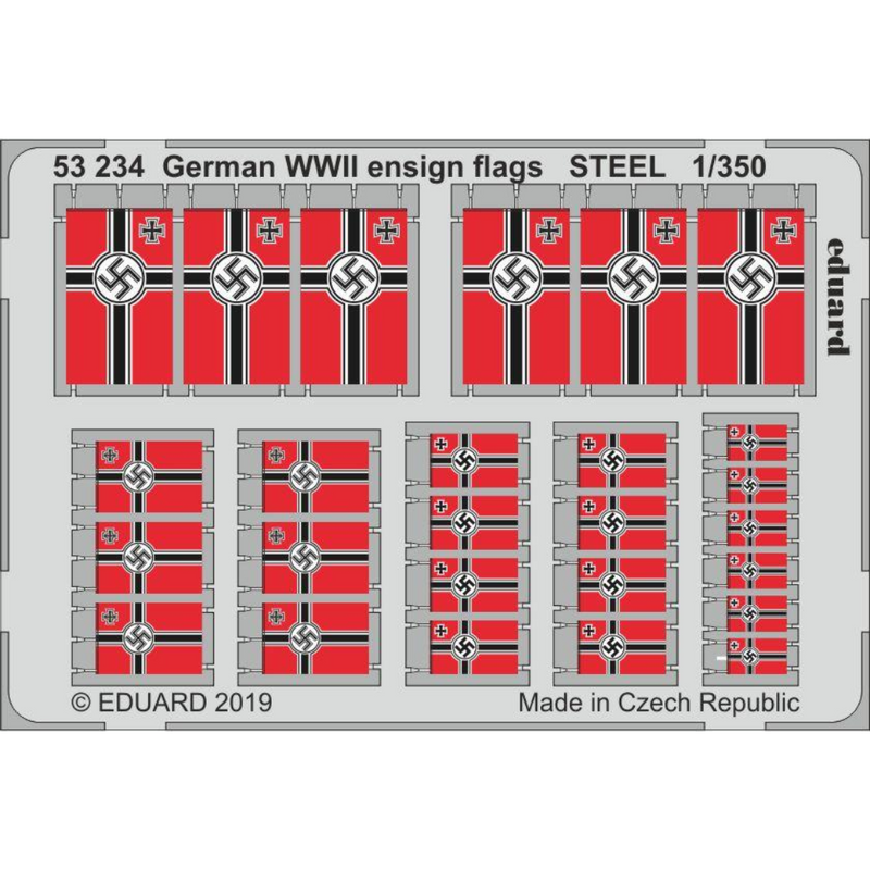 Photo of Eduard 53234 German WWII Ensign Flags STEEL photo etched set 1/350