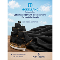 Photo of Black Dense Weave Cotton Sail Cloth Fabric for Model Ship Sails by Modelland