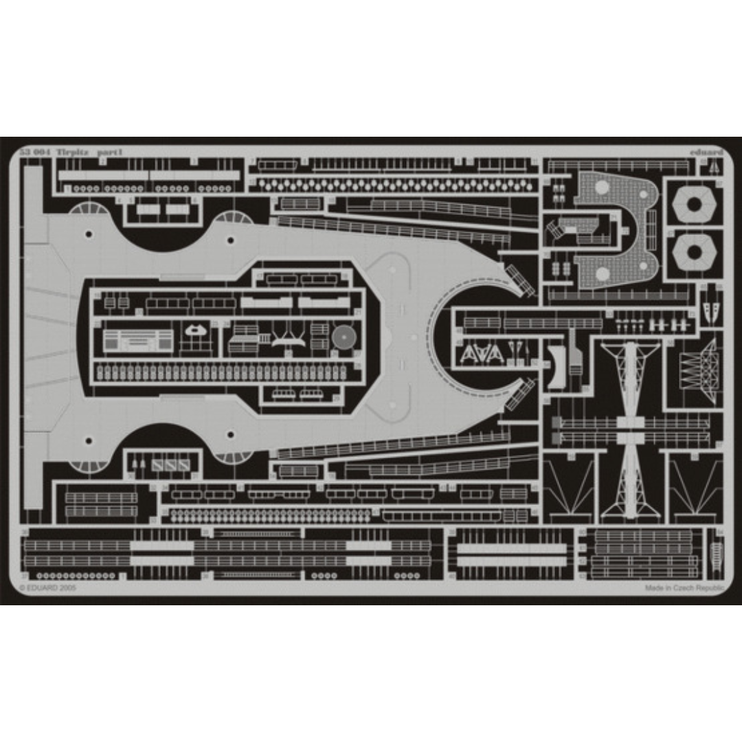 Photo of Eduard 53004 photo etched parts set for Tamiya Tirpitz 1/350 scale