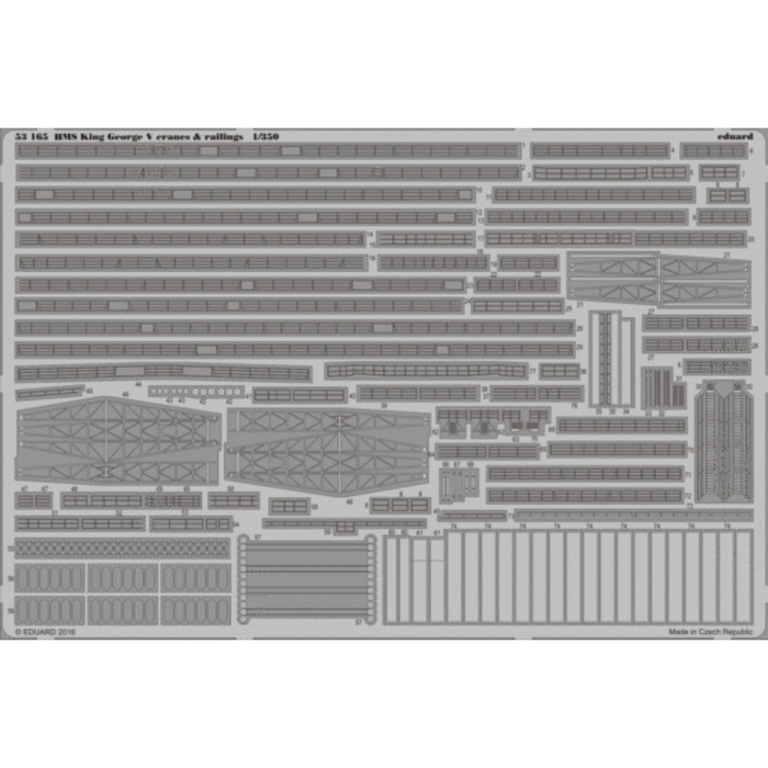 Photo of Eduard 53165 HMS King George V cranes and railings photo-etch set for Tamiya 1/350