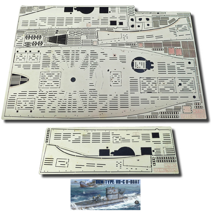 Photo of photo-etched brass main deck for German U-Boat Type VIIC 1:35 scale Border BS-001 by RC Subs