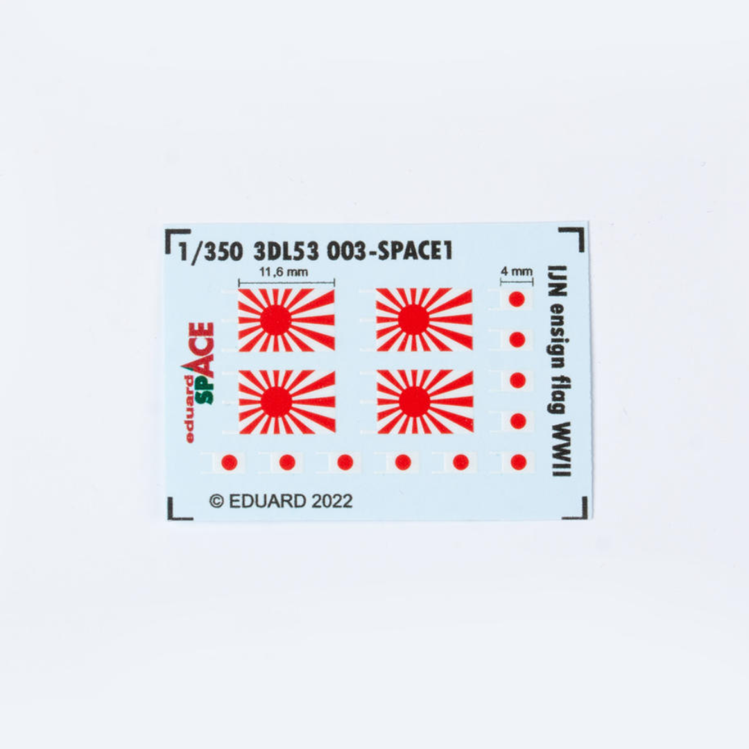 Photo of Eduard 3DL53003 IJN Ensign Flag WWII 3D decal set in 1/350 scale