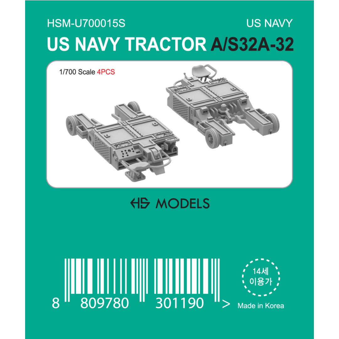 Photo of 1:700 scale US Navy A/S32A-32 tractors 3D printed resin model set by HS Model