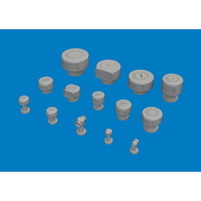 Photo of Eduard 653018 IJN air ventilators 1/350 scale 3D printed set