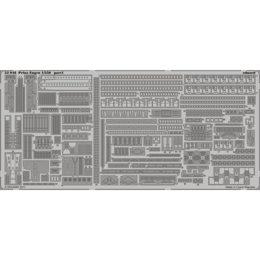 Photo of Eduard 53048 photo etched detail set for Prinz Eugen 1/350 Trumpeter model