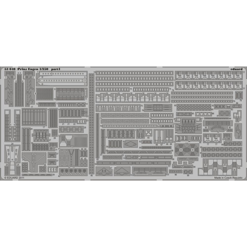 Photo of Eduard 53048 photo etched detail set for Prinz Eugen 1/350 Trumpeter model