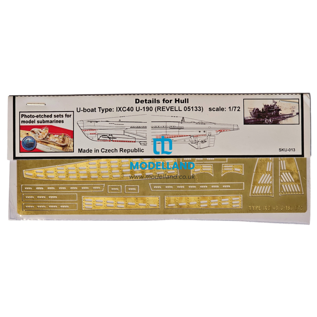 Photo of RC Subs IXC40 U-190 photo-etched hull holes set 1:72 for Revell 05133
