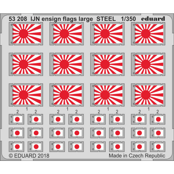 Photo of Eduard 53208 IJN Ensign Flags Large STEEL 1/350 photo-etched set