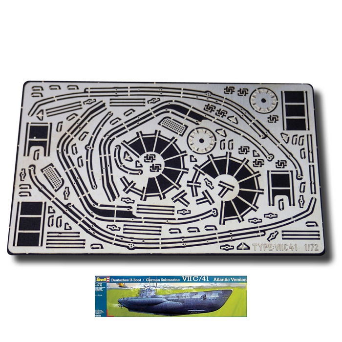 Photo of photo-etched tower railing for German U-Boat Type VIIC/41 1:72 scale Revell 05045 by RC Subs