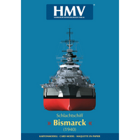 Photo of HMV Battleship Bismarck 1:250 Card Model Kit with camouflage, expert series paper model (103964)