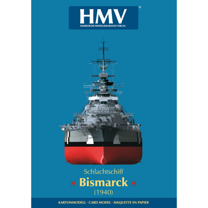 Photo of HMV Battleship Bismarck 1:250 Card Model Kit with camouflage, expert series paper model (103964)